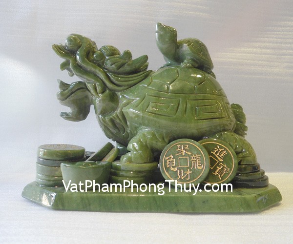 Long Quy Cong Con M144 2 Feng shui turquoise stones dragon turtle M144